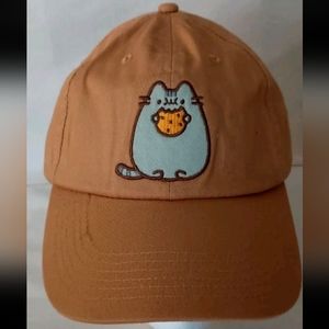 Pusheen The Cat Eating Cookie Culturefly Tan Baseball Hat Cap New Tags OSFM 2023